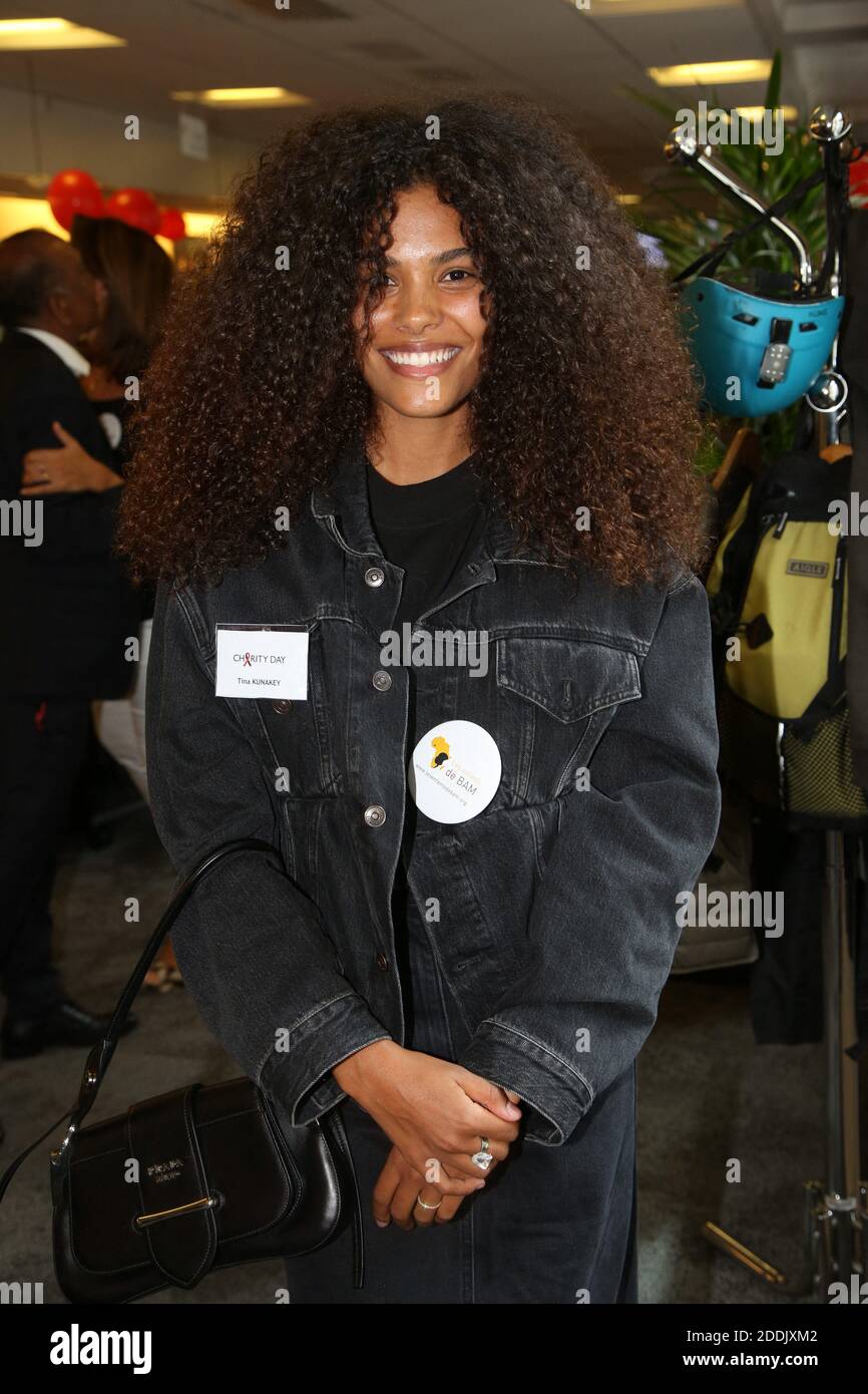 Tina Kunakey attending the 15th Aurel BGC Charity Day to honor the memory  of the 658 BGC employees killed in the WTC on 9/11/2001, held in Aurel BGC  headquarters, rue Richelieu in