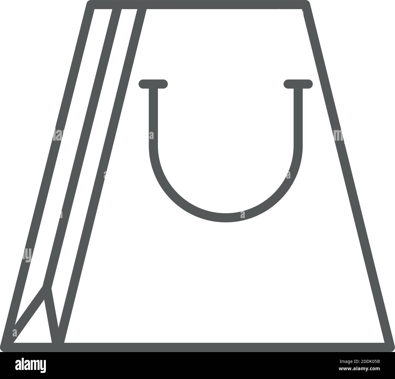 shopping paper bag market commerce in thin line style vector ...