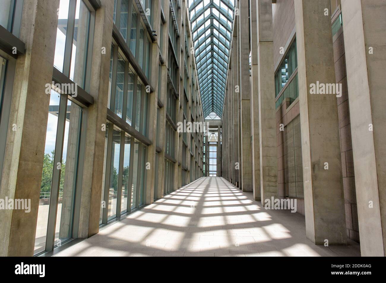 The main long corridor inside National Gallery of Canada, Ottawa, Canada Stock Photo