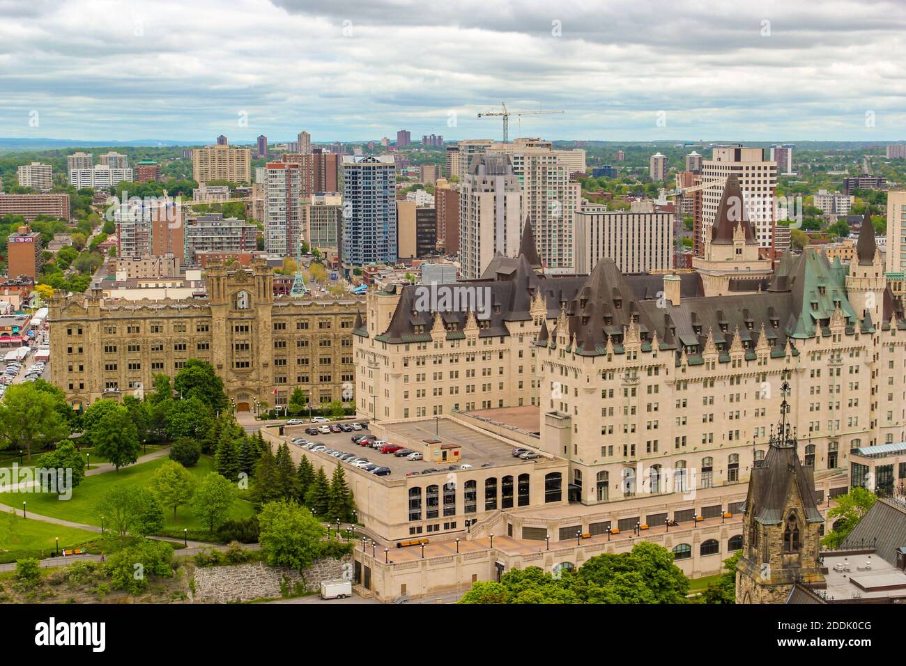 View from above of buildings in Ottawa, Ontario, Canada Stock Photo