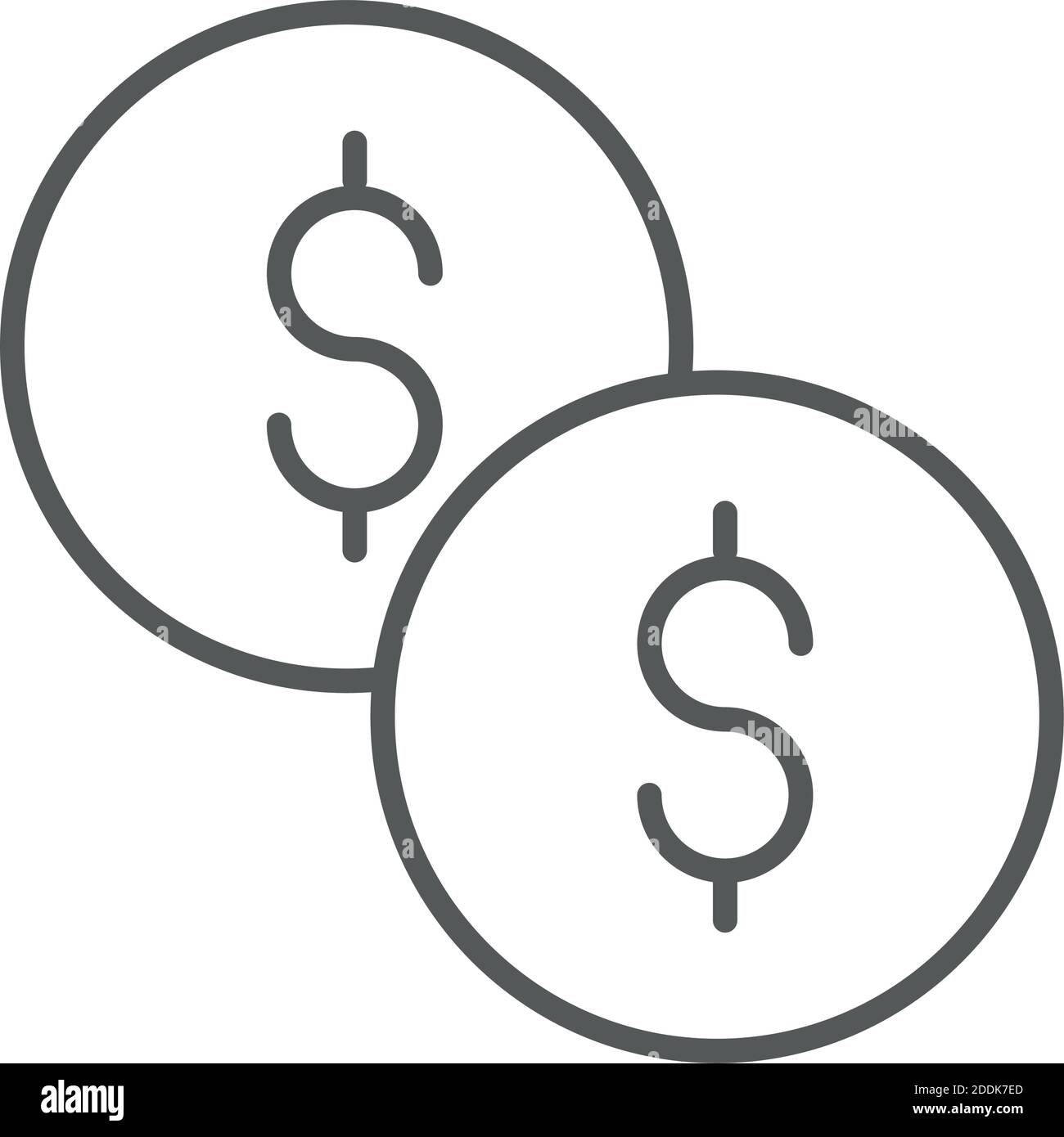 money coins currency in thin line style vector illustration Stock ...