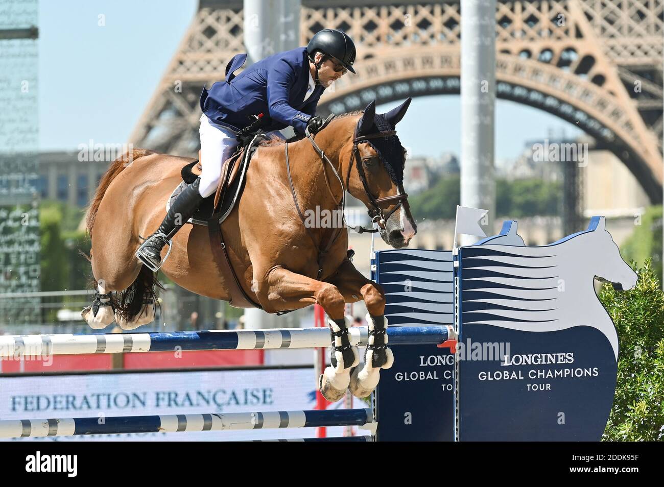 Guillaume Canet competes the 6th Longines Paris Eiffel Jumping on