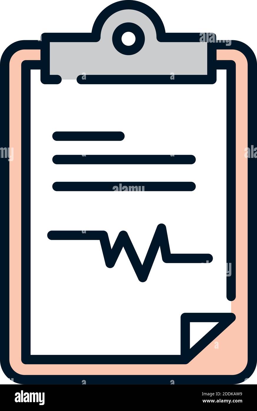 health medical clipboard report vector illustration line and fill Stock