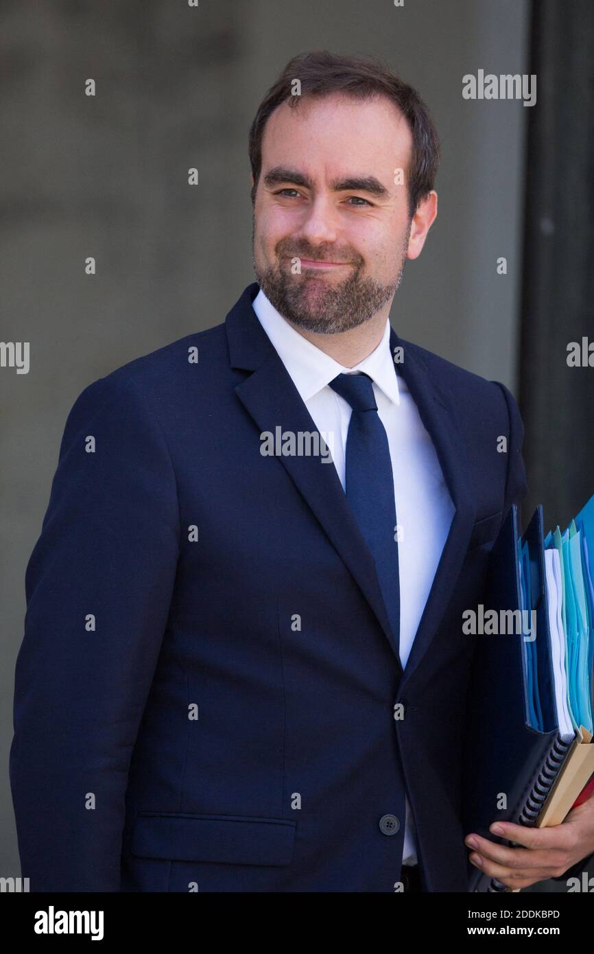 French Junior Minister for territorial communities Sebastien Lecornu leave the weekly