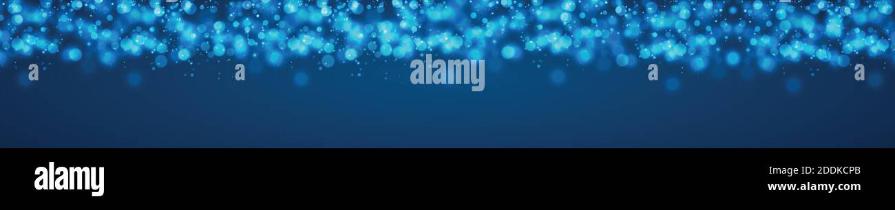 White blurred bokeh on blue background - Vector illustration Stock Vector