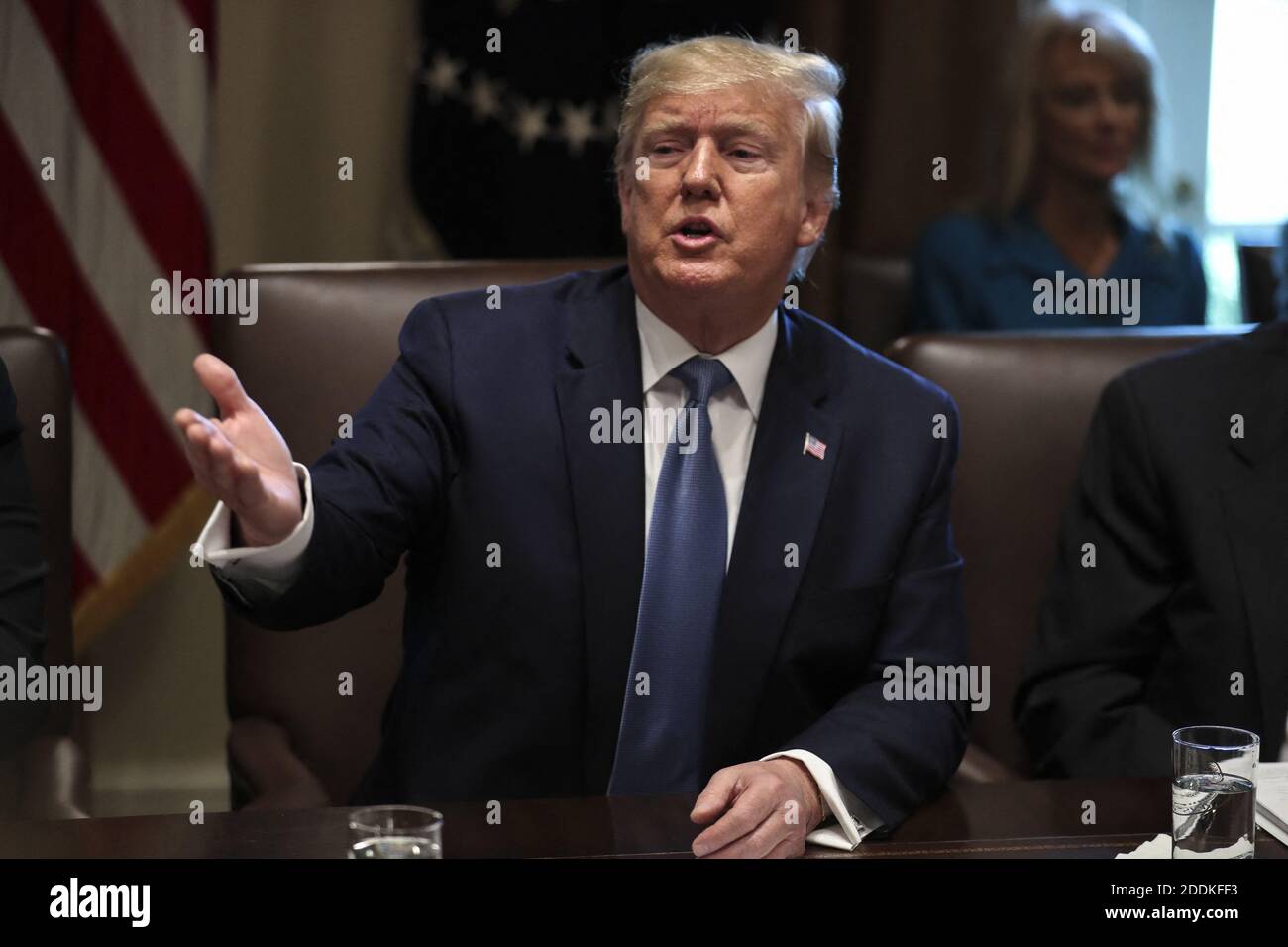 President Donald Trump speaks during a Cabinet Meeting in the Cabinet ...