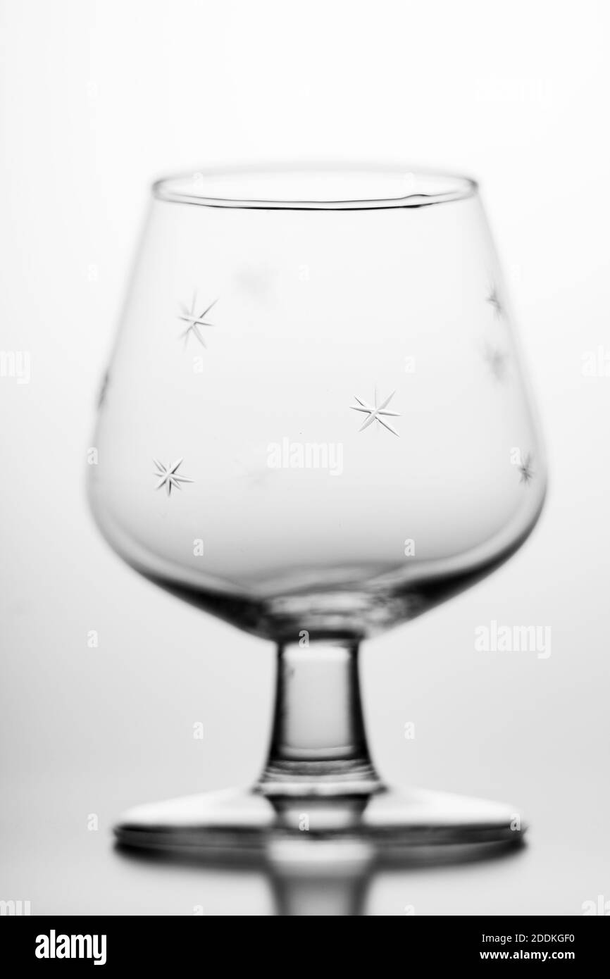 Empty Cognac Drinking Glass A Glass Container For Alcohol Used In The