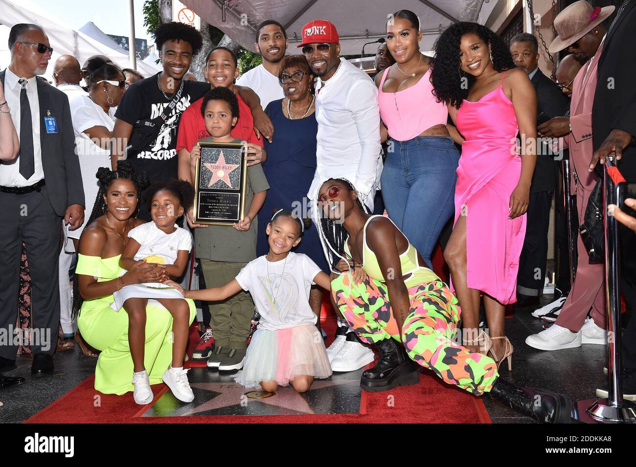 Teddy Riley's family and friends attend the ceremony honoring Teddy Riley with a star on the Hollywood Walk of Fame on August 16, 2019 in Los Angeles, CA, USA. Photo by Lionel Hahn/ABACAPRESS.COM Stock Photo