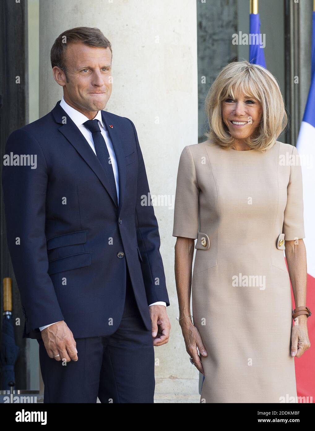 French President Emmanuel Macron And His Wife Brigitte Macron At The French President Emmanuel Macron And His Wife Brigitte Macron At The