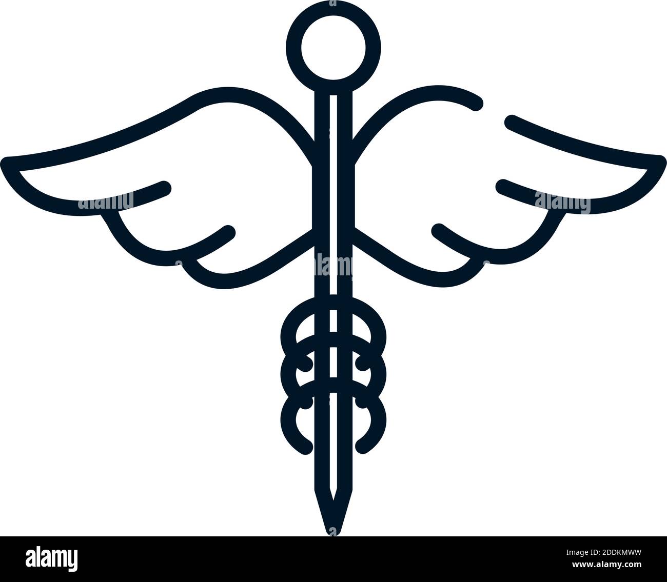 health medical caduceus emblem line icon vector illustration Stock ...