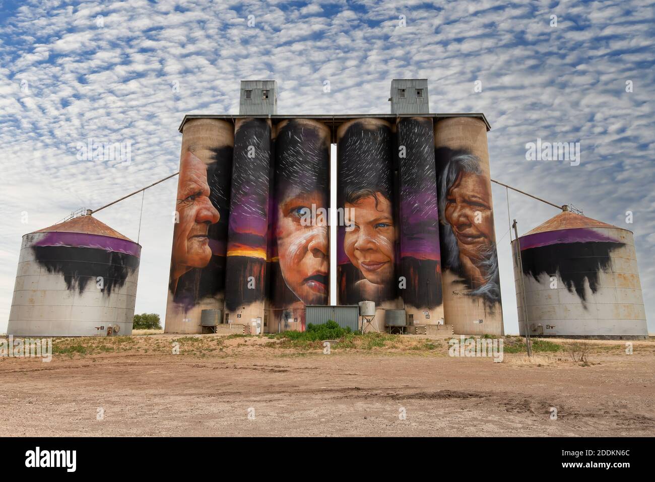 Giant mural in the Silo Art Trail, Sheep Hills, Victoria, Australia Stock Photo