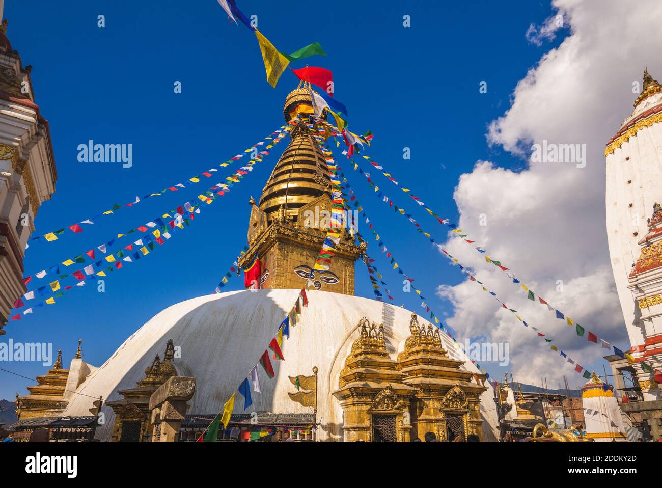 Swayambhunath, aka monkey temple, in kathmandu, nepal Stock Photo