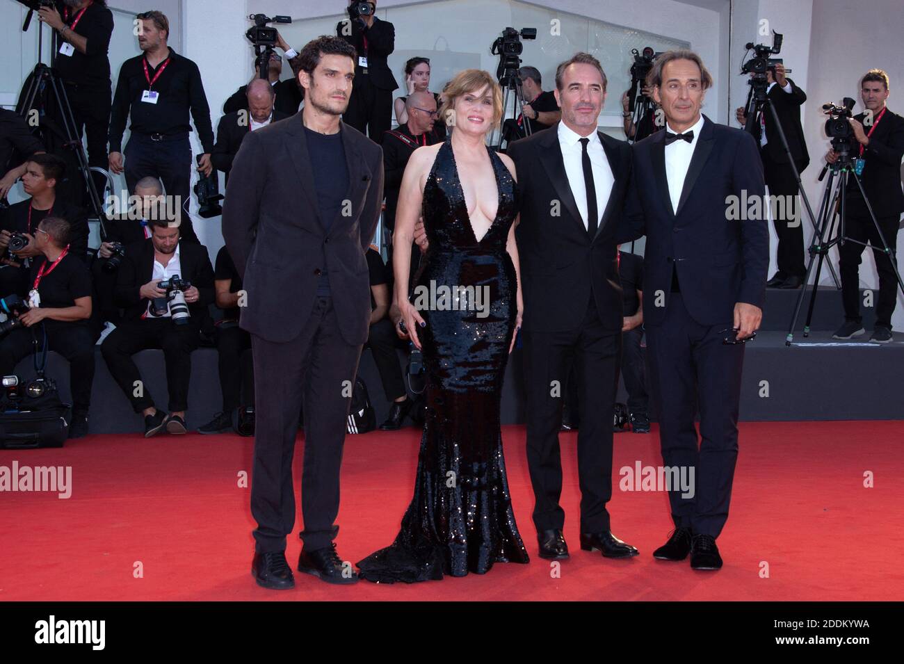 Louis Garrel, Emmanuelle Seignier, Jean Dujardin and Alexandre Desplat