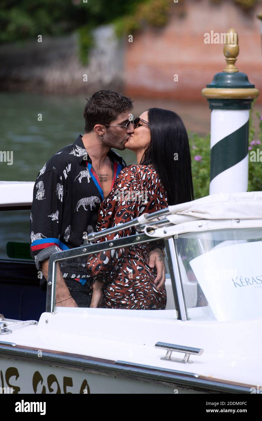 Andrea Iannone and Giulia De Lellis arriving at the Excelsior as part