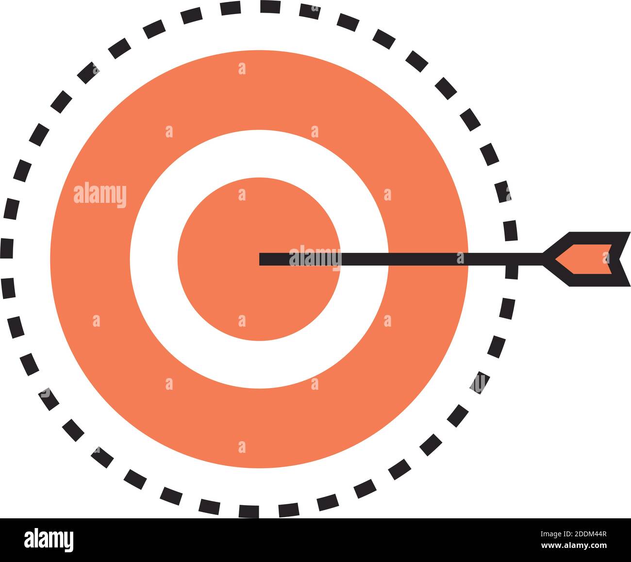 digital marketing target strategy vector illustration line and fill ...