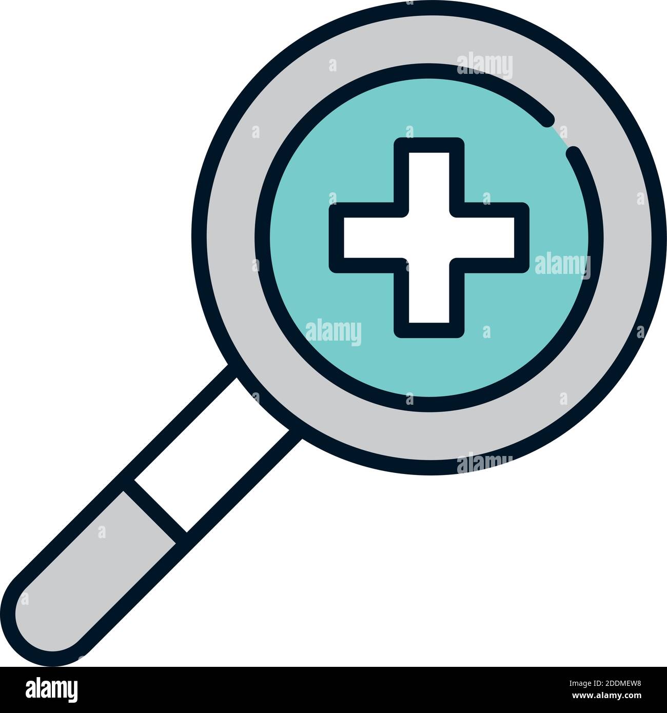 health medical magnifier vector illustration line and fill Stock Vector