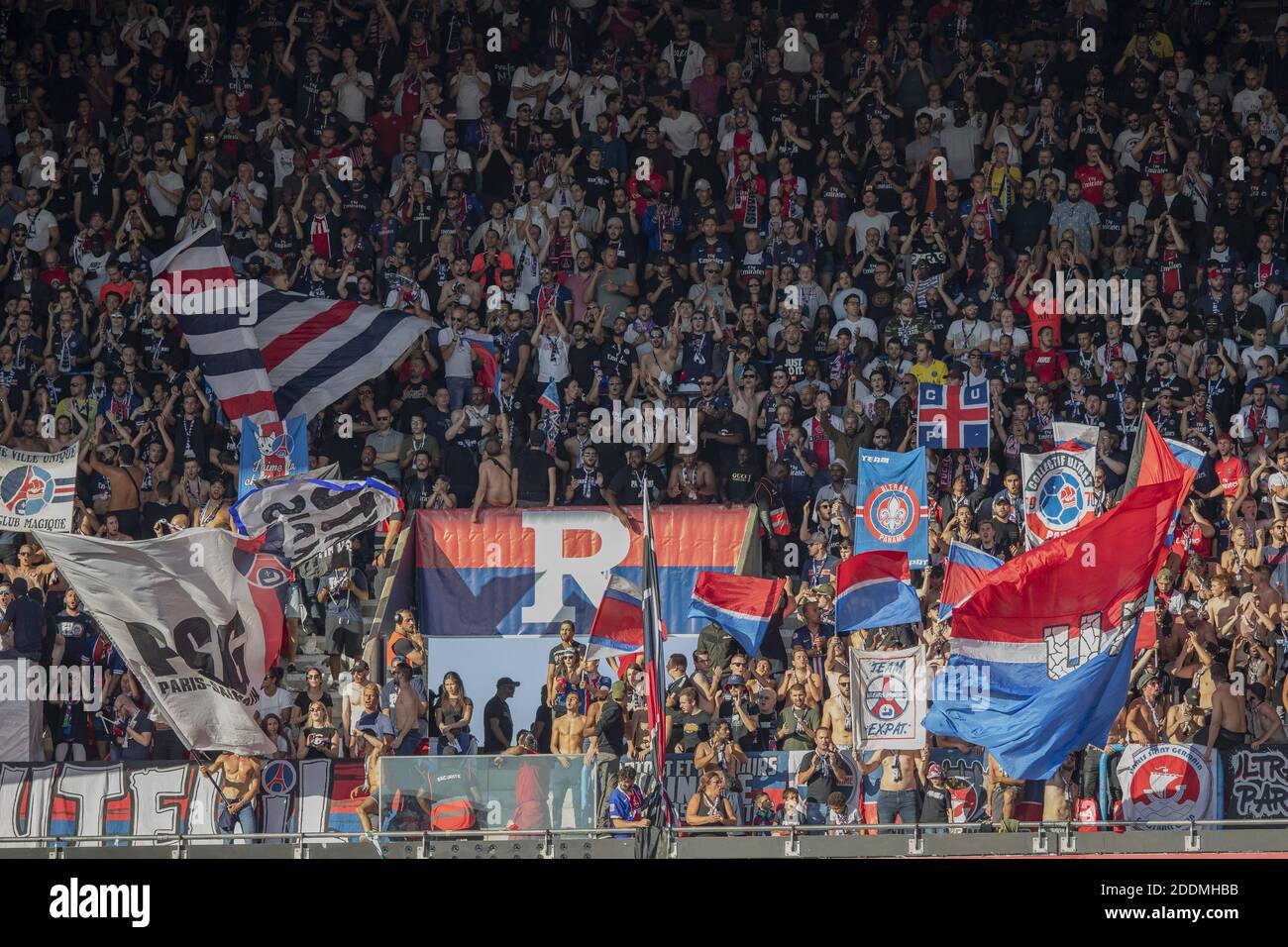 in action during the Ligue 1 Conforama Paris Saint-Germain v RC Strasbourg  football match at the Parc des Princes Stadium on September 14, 2019 in  Paris, France. PSG won 1-0. Photo by