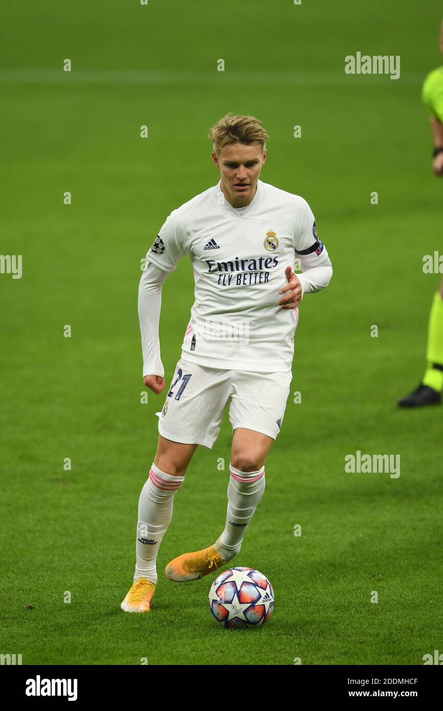 Milan, Italy. 25th Nov 2020. Martin Odegaard (Real Madrid) during the Uefa  Champions League match between Inter 0-2 Real Madrid at Giuseppe Meazza  Stadium on November 25, 2020 in Milano, Italy. Credit: