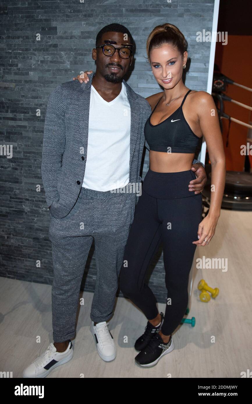 Cedric Doumbe and Malika Menard attending the Opening of the Fitwave gym in Paris, France on