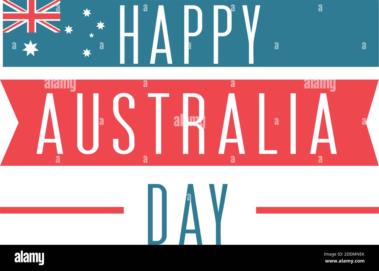 australia day, flag and lettering in banners vector illustration Stock ...