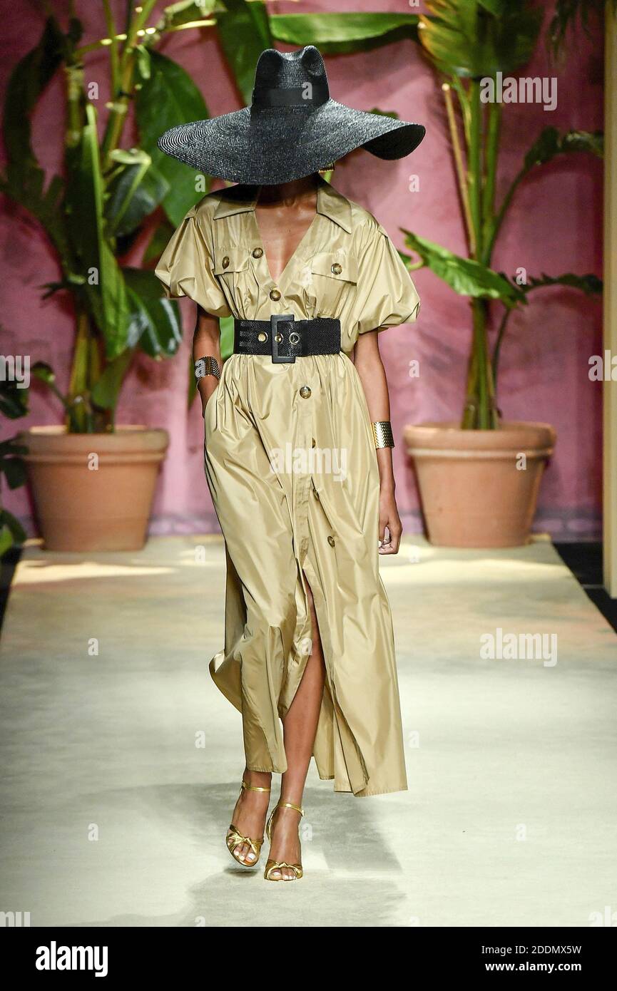 A model walks the runway at the Luisa Spagnoli show during the Milan Fashion Week Spring Summer 2020 on September 20 2019 in Milan Italy. Photo by Alain Gil Gonzalez ABACAPRESS.COM Stock Photo Alamy