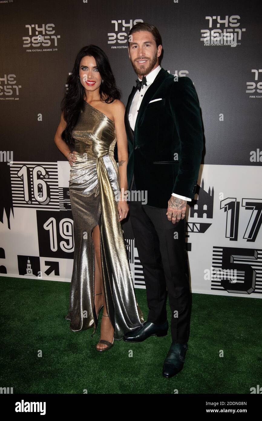 Sergio Ramos and his wife Pilar Rubio attend the green carpet prior to The Best FIFA Football Awards 2019 at the Teatro Alla Scala on September 23, 2019 in Milan, Italy. Photo by David Niviere/ABACAPRESS.COM Stock Photo