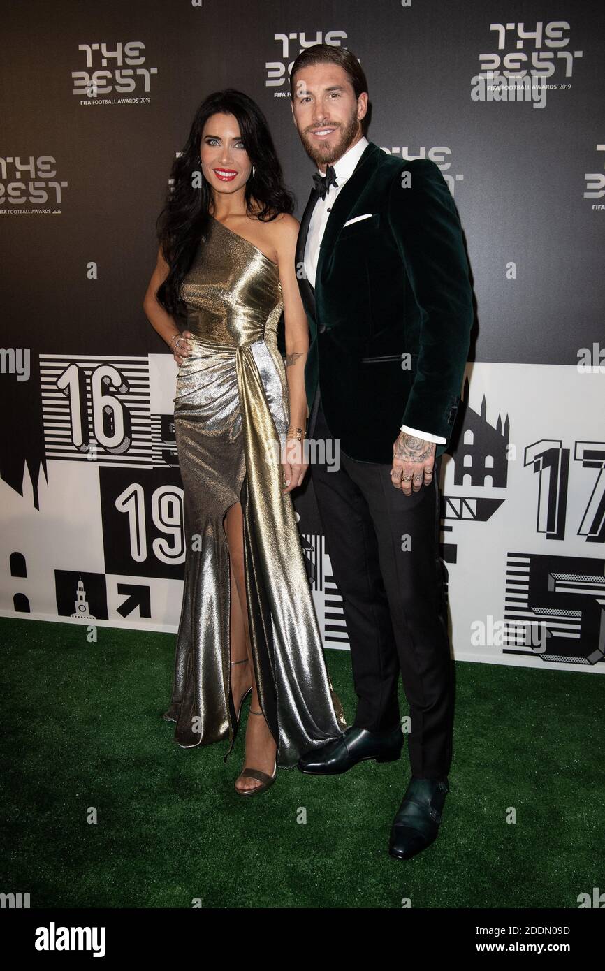 Sergio Ramos and his wife Pilar Rubio attend the green carpet prior to The Best FIFA Football Awards 2019 at the Teatro Alla Scala on September 23, 2019 in Milan, Italy. Photo by David Niviere/ABACAPRESS.COM Stock Photo