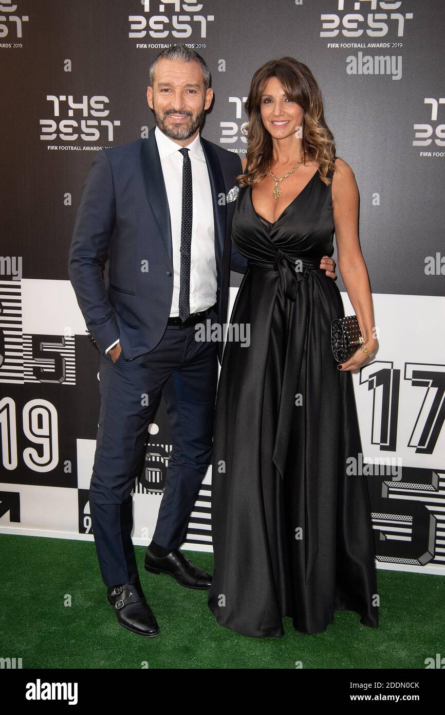 FIFA Legend Gianluca Zambrotta and his wife Valentina attend the green  carpet prior to The Best FIFA Football Awards 2019 at the Teatro Alla Scala  on September 23, 2019 in Milan, Italy.