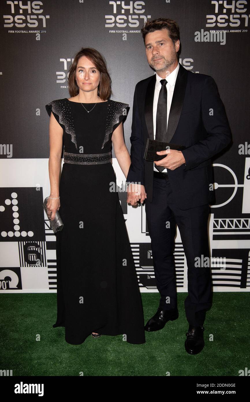 Mauricio Roberto Pochettino and his wife attend the green carpet prior ...