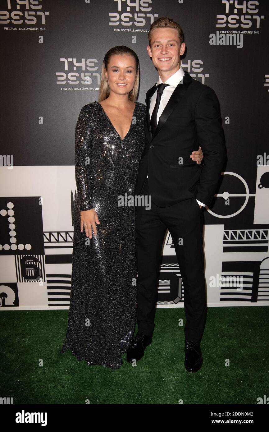 Frenkie de Jong and his partner attend the green carpet prior to The Best  FIFA Football Awards 2019 at the Teatro Alla Scala on September 23, 2019 in  Milan, Italy. Photo by