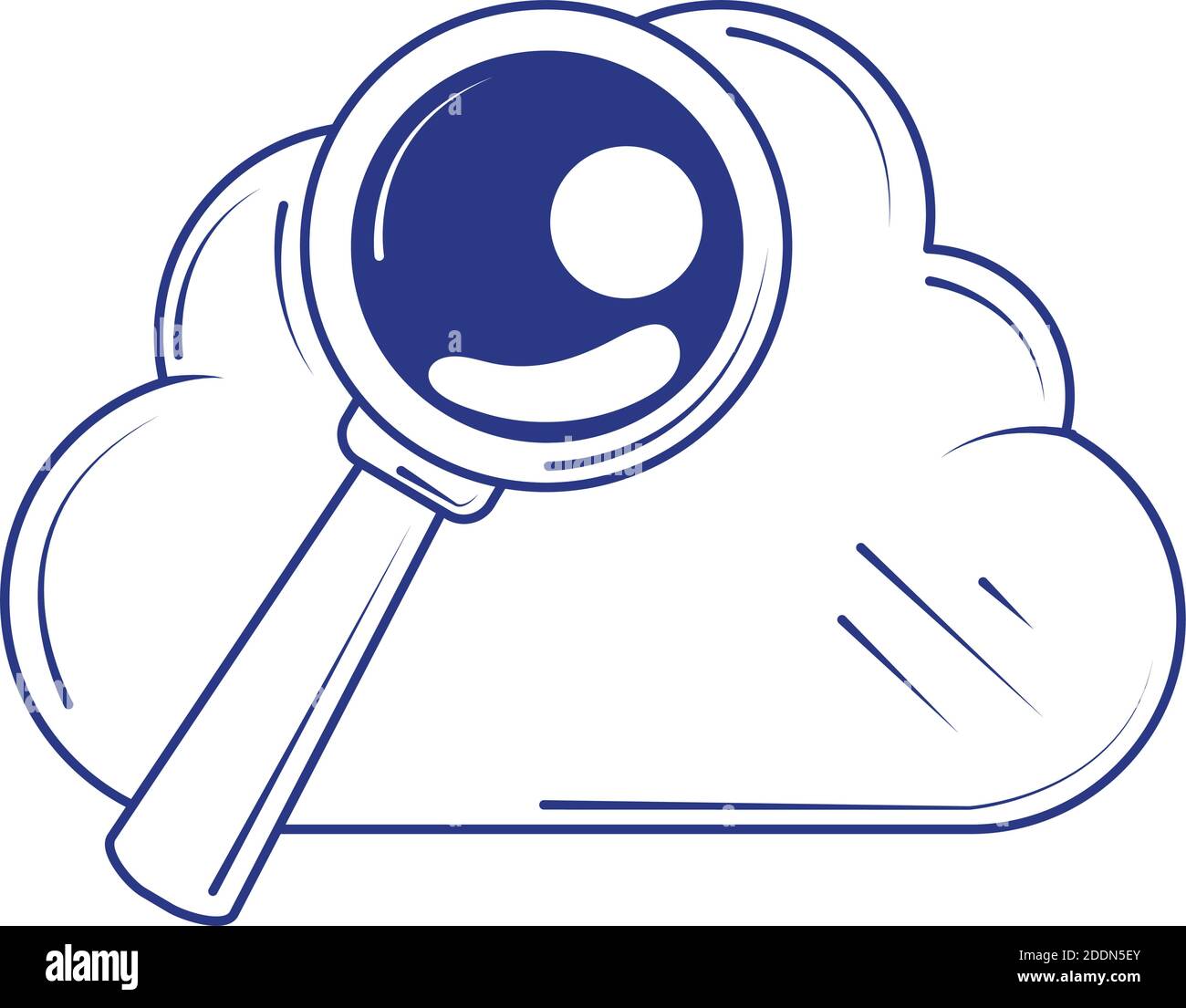 social media cloud computing analysis blue line fill style vector illustration Stock Vector