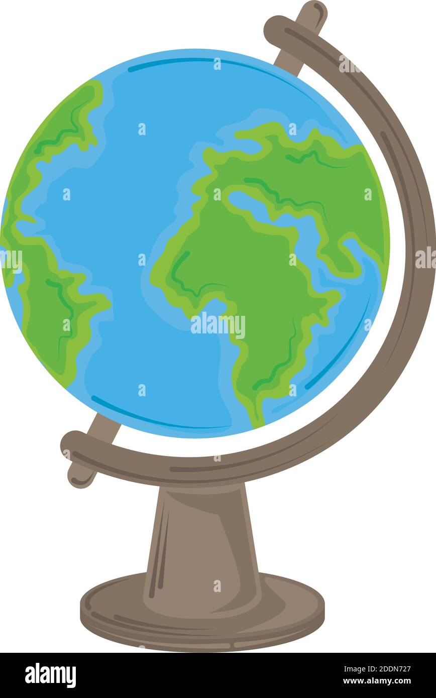 back to school, globe map geography education vector illustration Stock ...