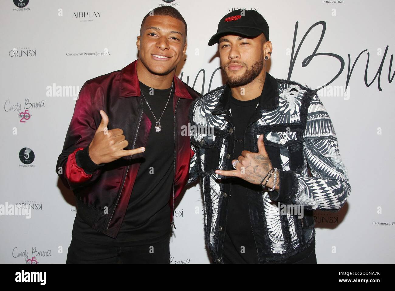 Kylian Mbappe and Neymar attending party to celebrate Cindy Bruna's 25th  birthday organized by Five Eyes Production held at ''Lutetia Hotel" in  Paris, France on September 28, 2019. Photo by Jerome Domine/ABACAPRESS.COM
