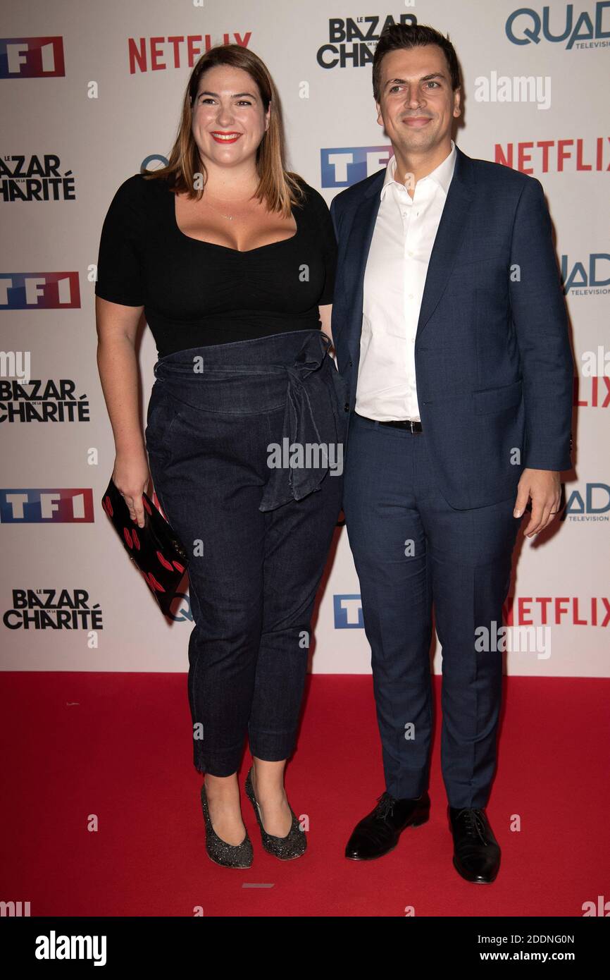 Charlotte Gaccio and her husband attend the Le Bazar De La Charite Photocall at Le Grand Rex on