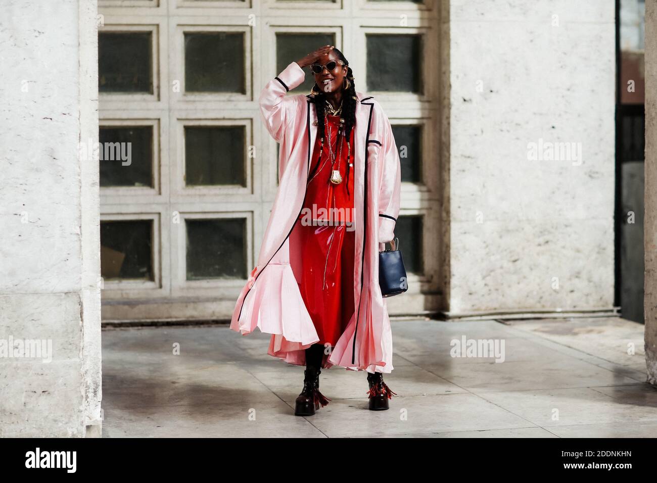 Street style Michell Elie arriving at Nina Ricci Spring Summer