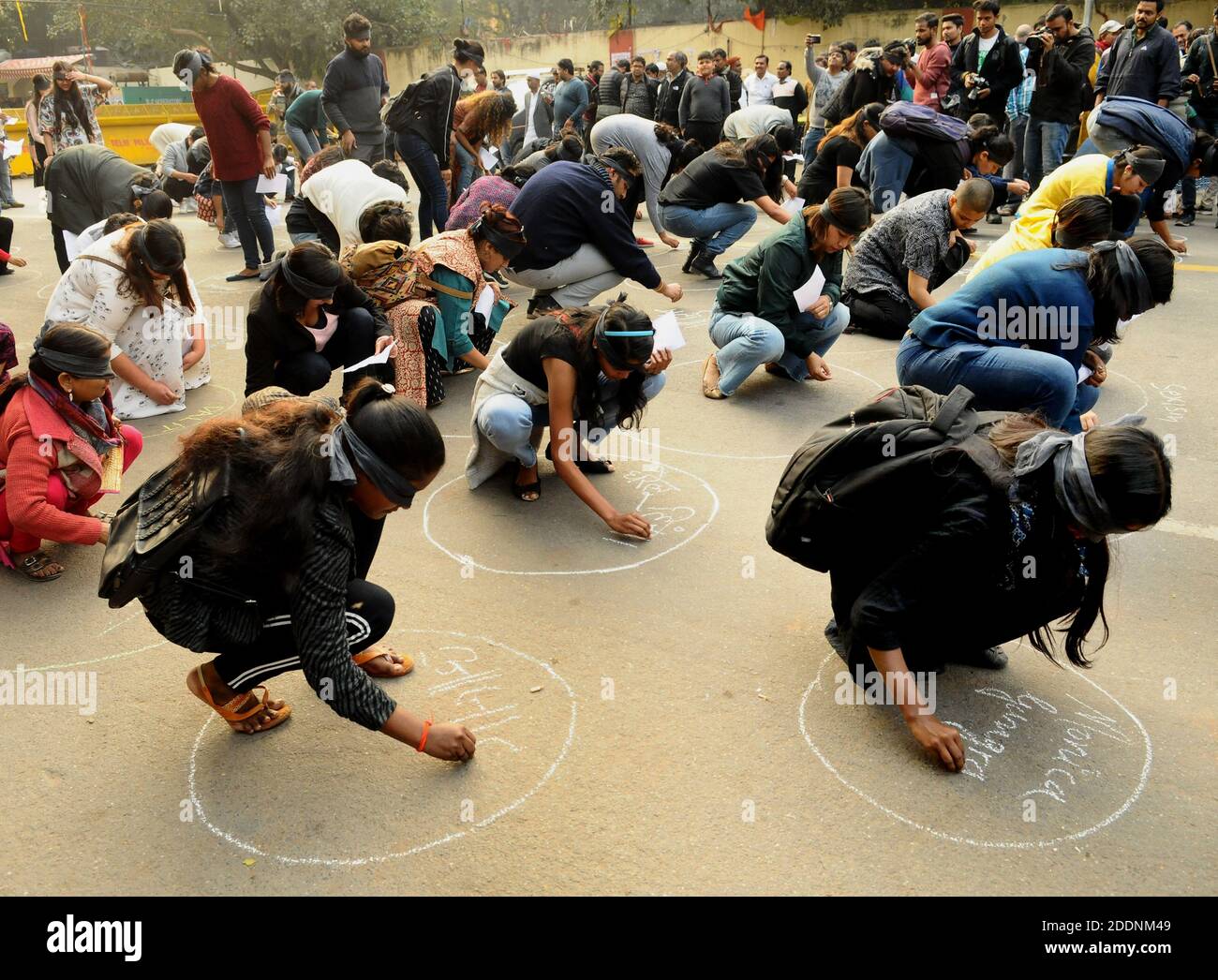 Women's rights activists rehearse before taking part in a performance ...