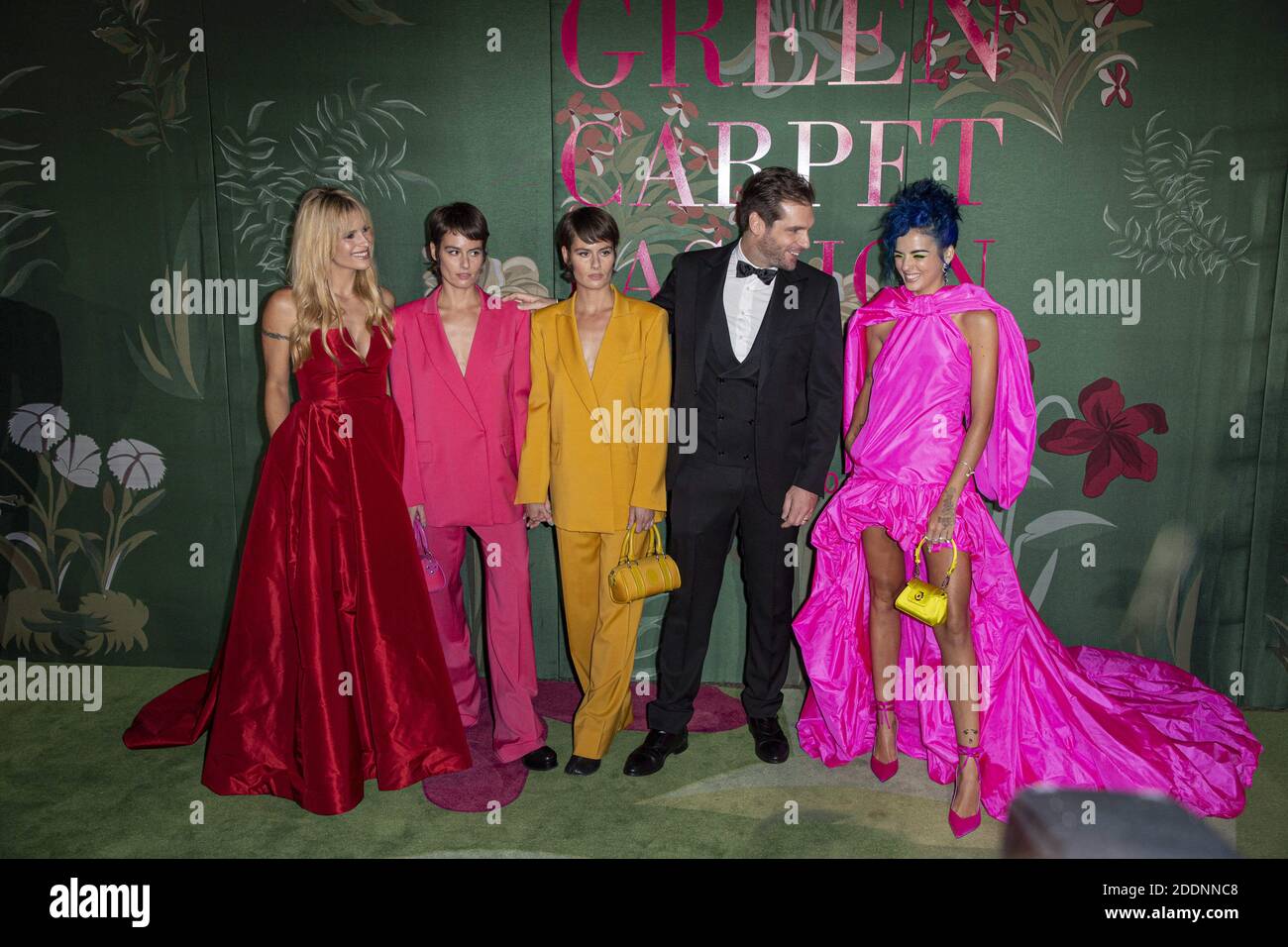 (L-R) Michelle Hunziker, guests, Tomaso Trussardi and Sita Abellan