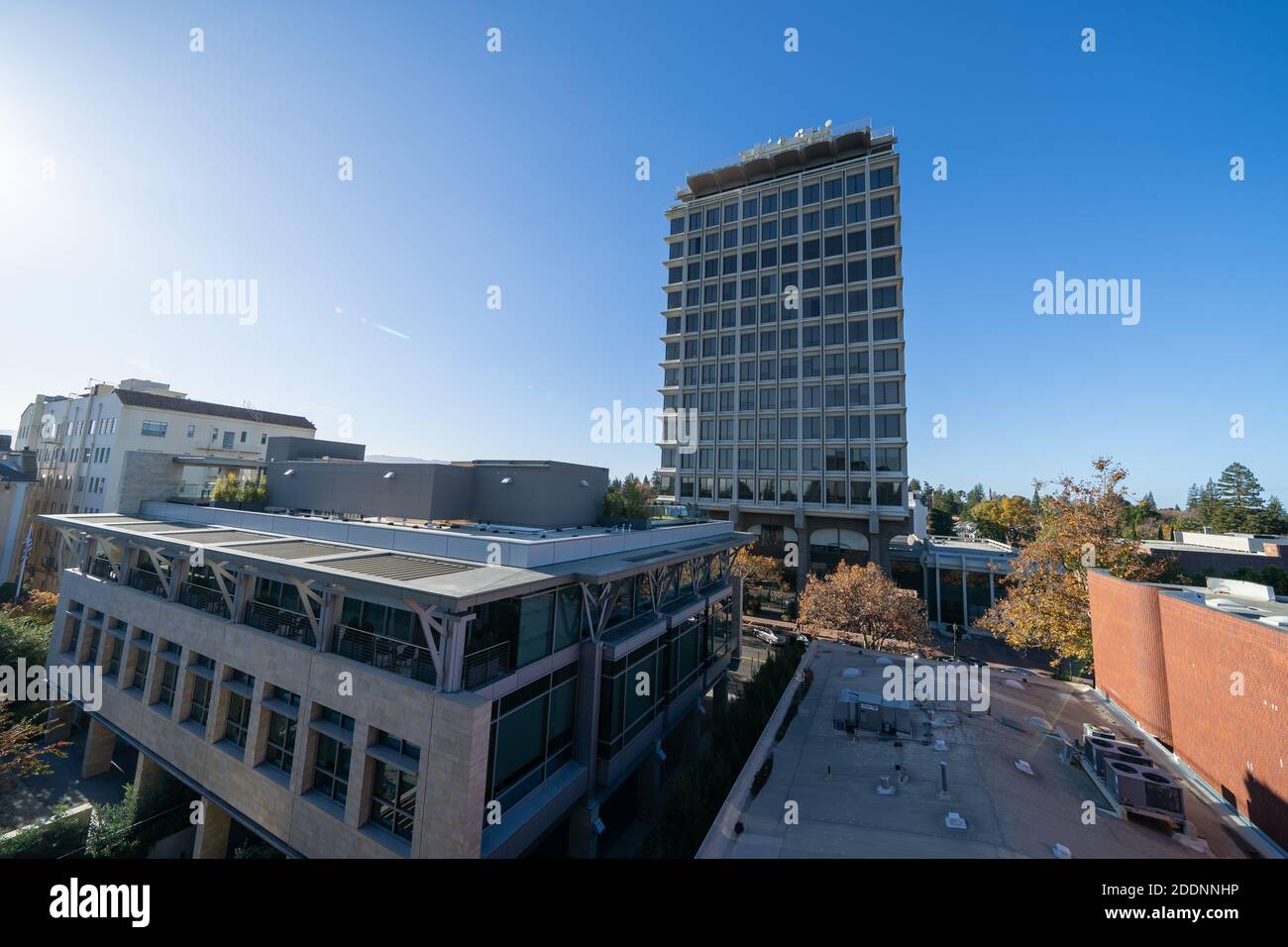 Downtown Palo Alto California Skyline Stock Photo