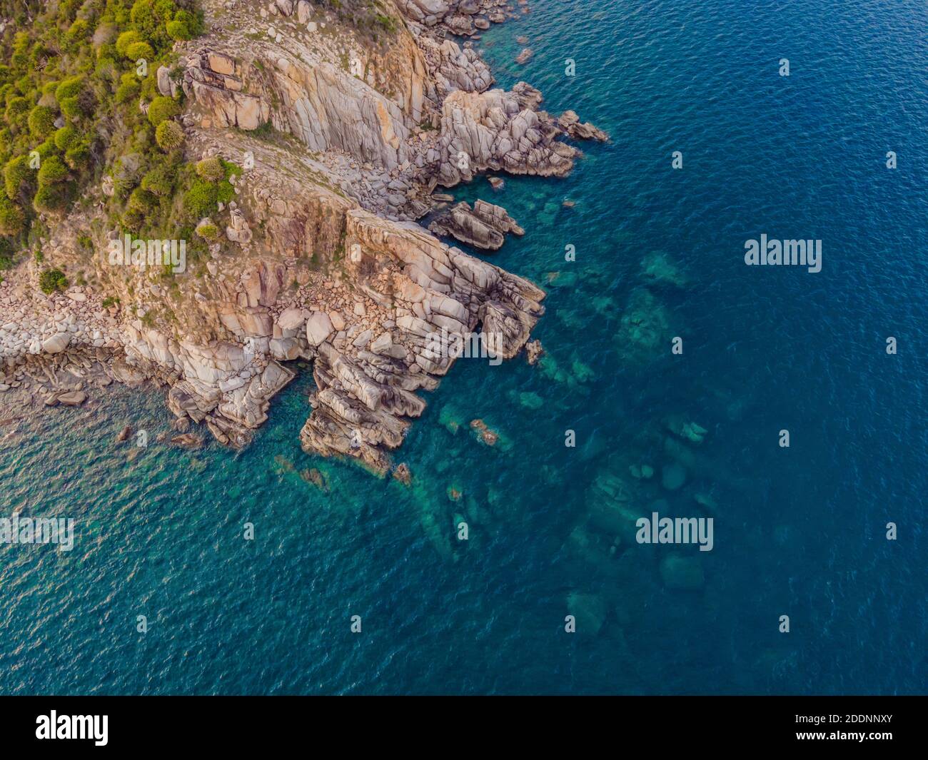 Aerial view of ocean waves and fantastic Rocky coast Stock Photo - Alamy