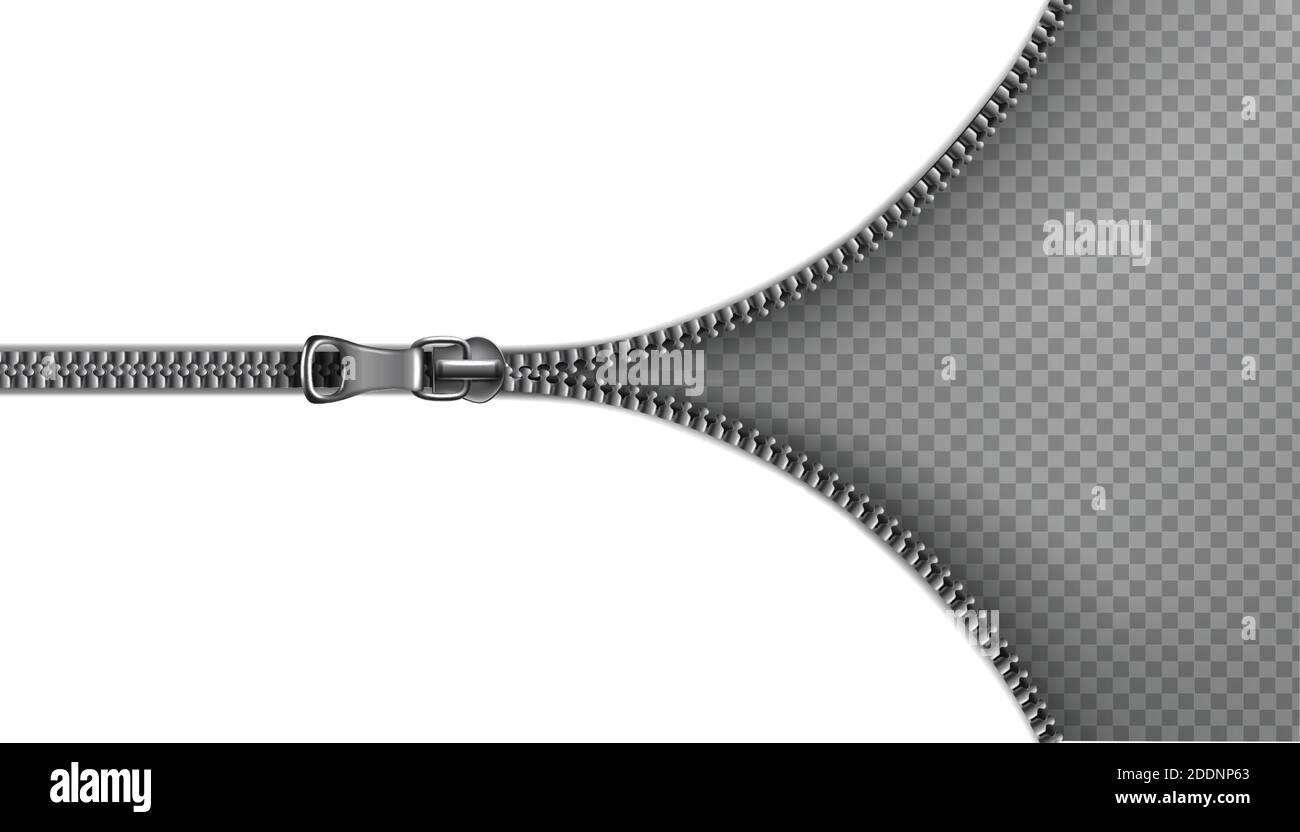 3d realistic vector zipper, open background. Illustration on transparent  background Stock Vector Image & Art - Alamy