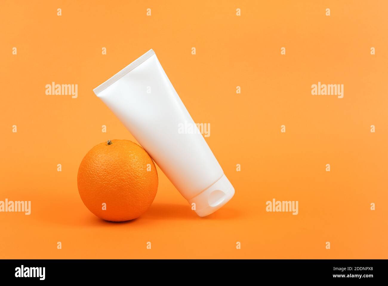 White blank cosmetic bottle, tube of cream, lotion for body, face or