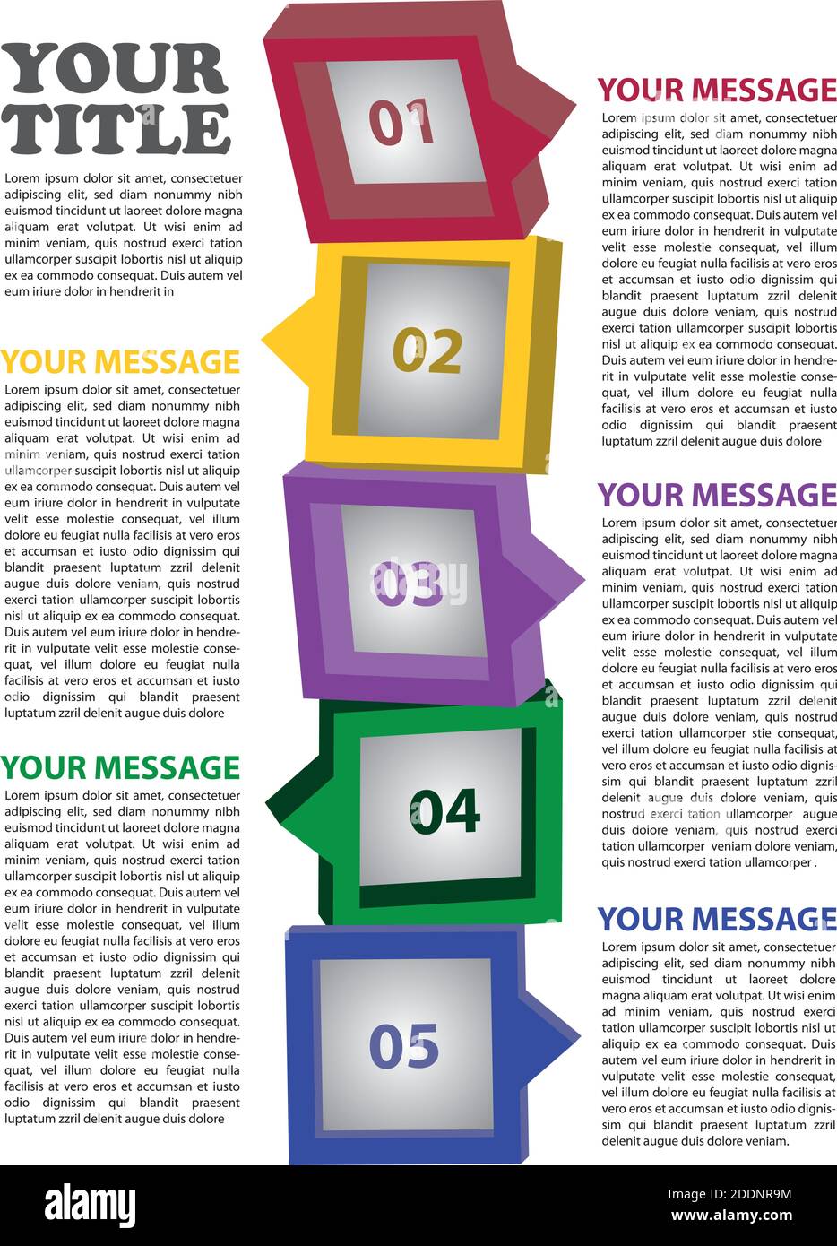 3D boxes layout with area for own copy. Vector illustration. Stock Vector