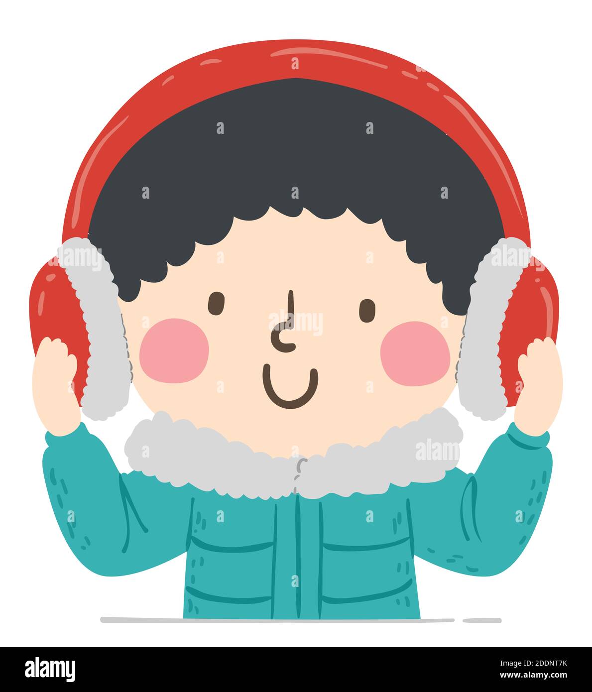 Illustration of a Kid Boy Wearing Jacket, Getting Ready for the Day