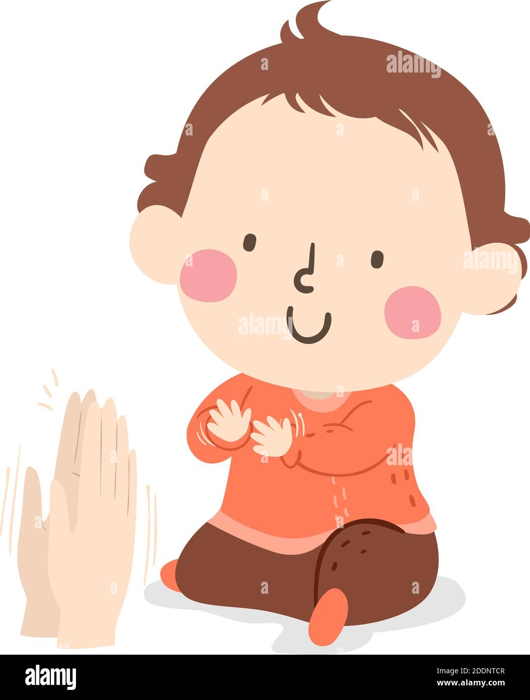 Illustration of a Kid Boy Toddler Clapping Hands and Copying Hands