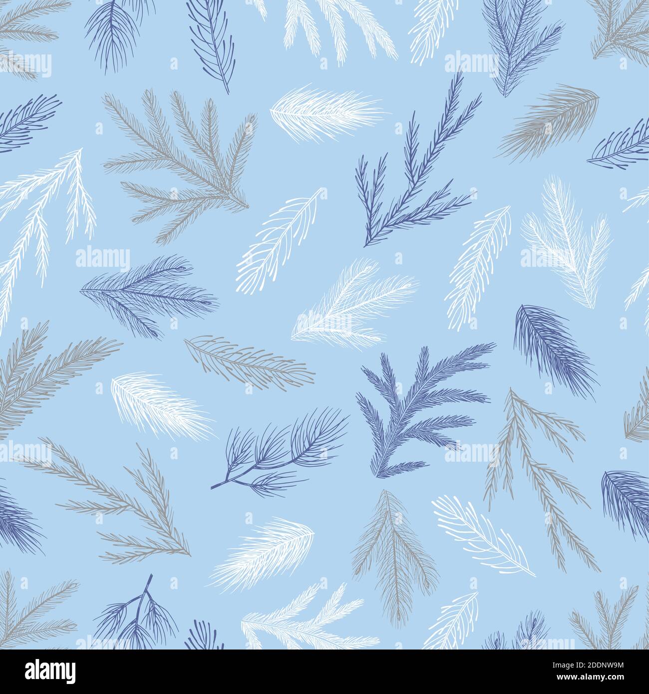 Seamless pattern with hand drawn cones,xmas tree. Christmas vector illustration. Stock Vector