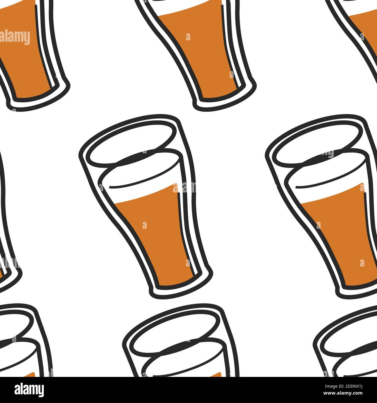 Beer or ale Scottish drink in glass seamless pattern Stock Vector