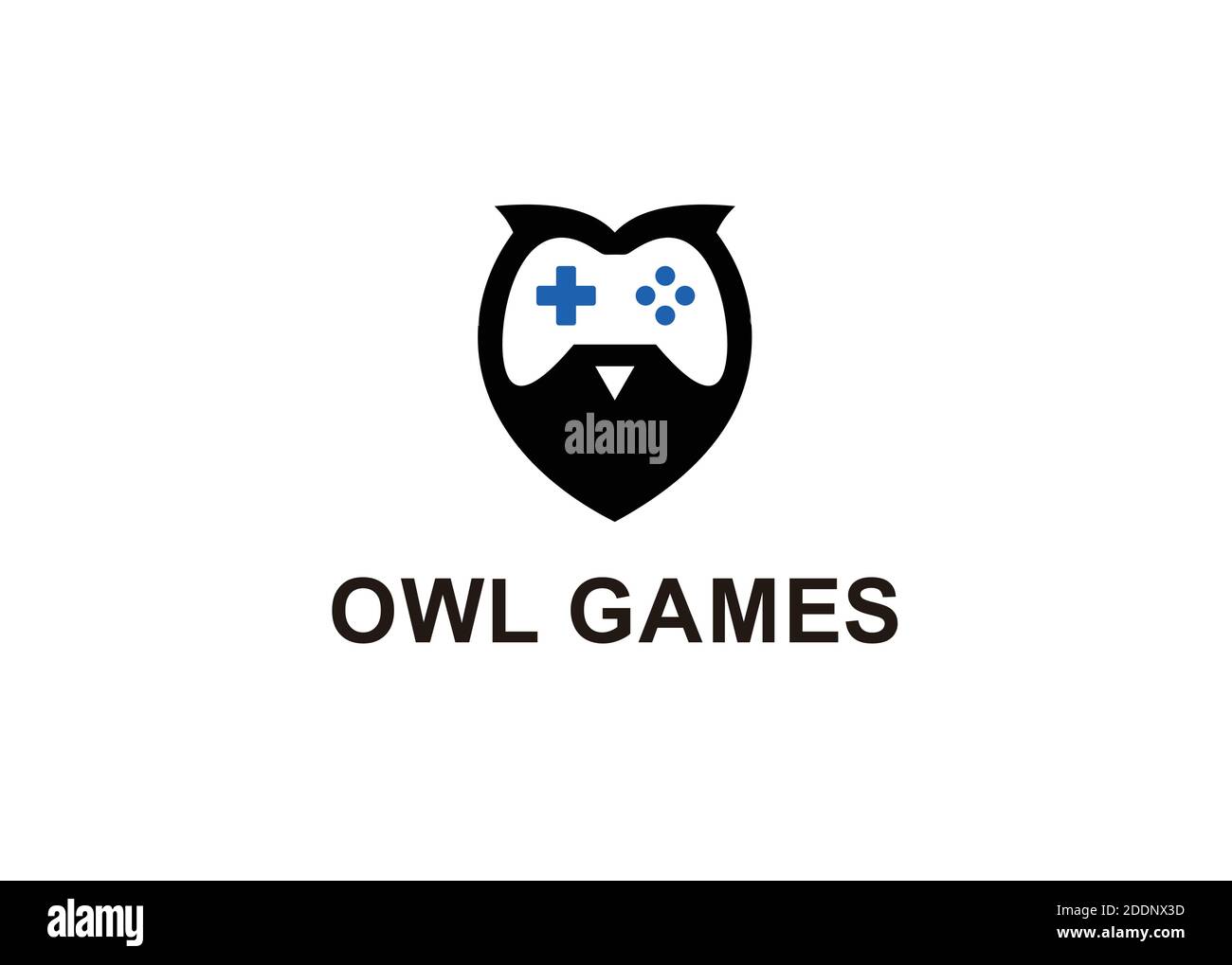 Owl games logo design template Stock Vector