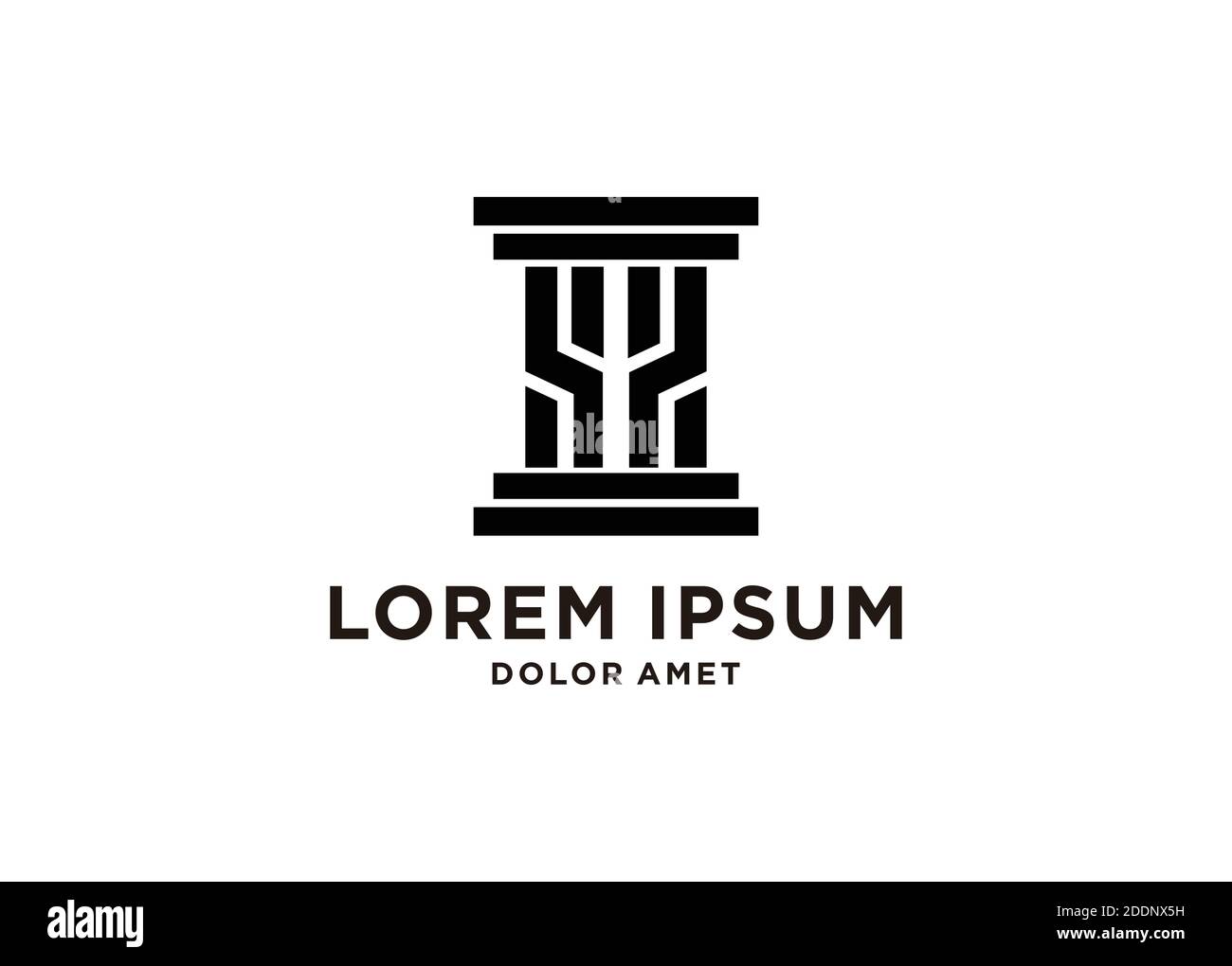 building pole icon symbol, historical building elements Stock Vector