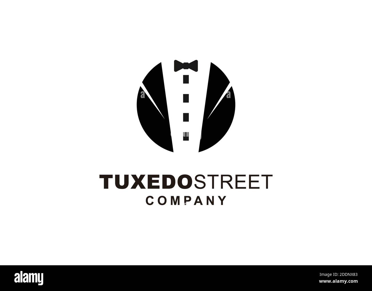 street tuxedo illustration logo design Stock Vector