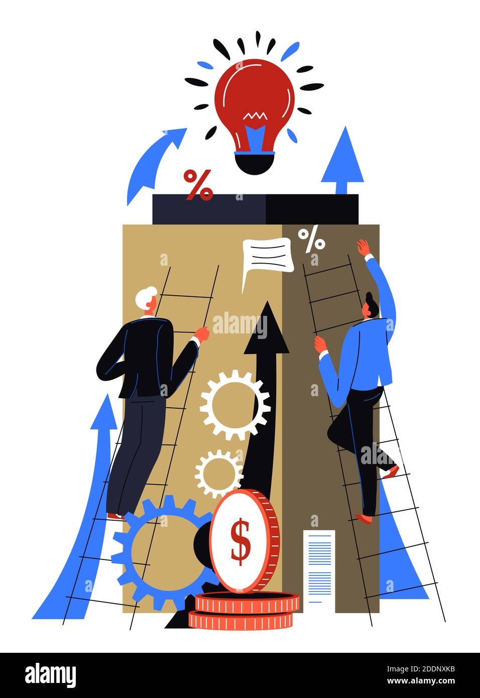 Business partners working on startup or project Stock Vector